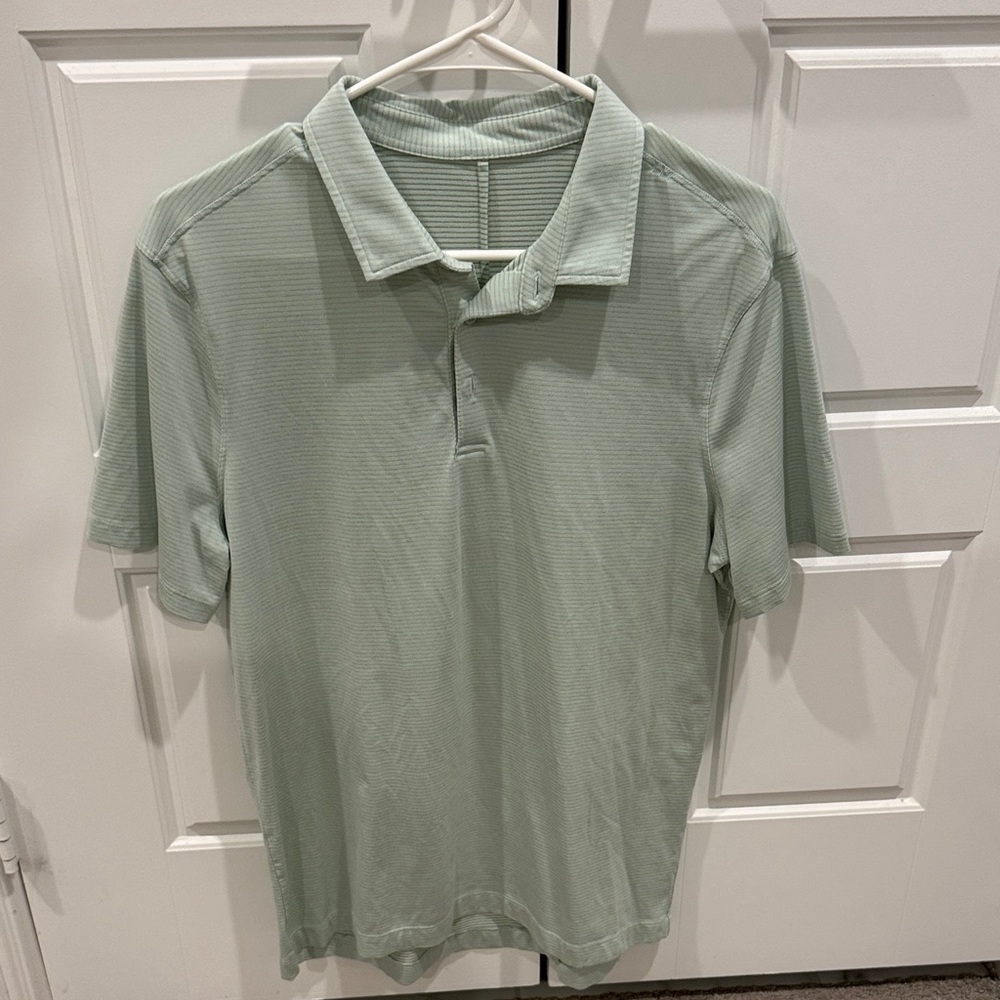 Lululemon Men's Light Green Polo Shirt size M